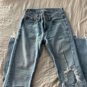 American Eagle Outfitters Women's Distressed Blue Jeans